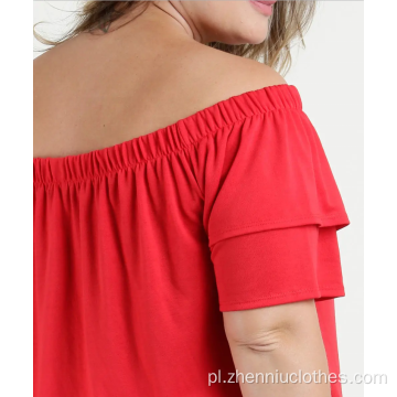 Modna bluzka damska w rozmiarze Plus z odkrytymi ramionami